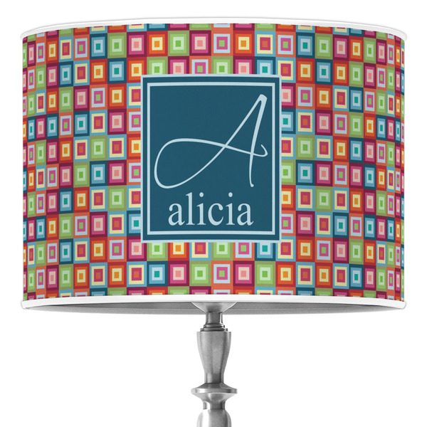 Custom Retro Squares Drum Lamp Shade (Personalized)