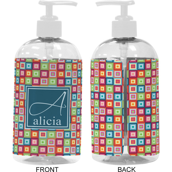 Retro Squares 16 oz Plastic Liquid Dispenser- Approval- White