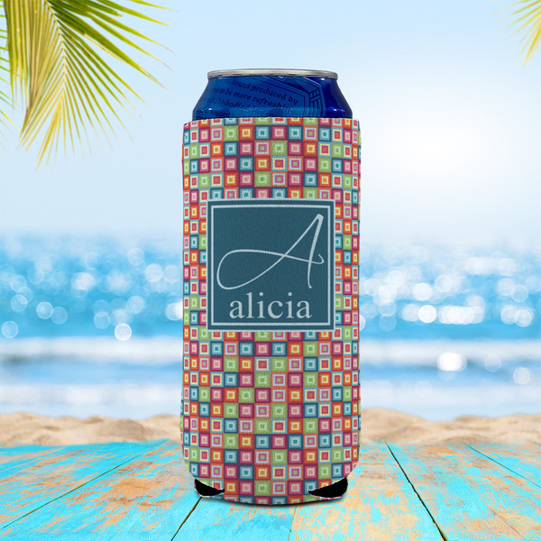 Retro Squares 16oz Can Sleeve - LIFESTYLE