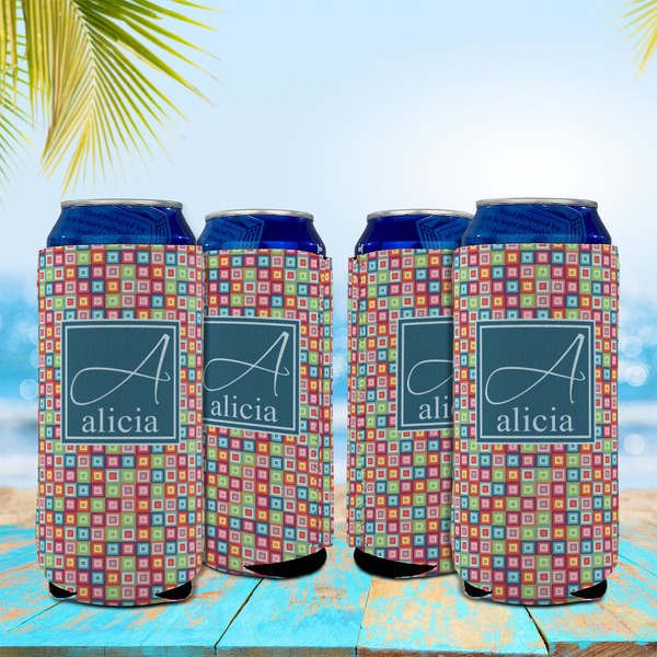Retro Squares 16oz Can Sleeve - Set of 4 - LIFESTYLE