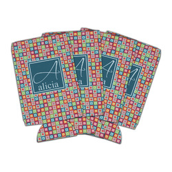 Retro Squares Can Cooler (16 oz) - Set of 4 (Personalized)