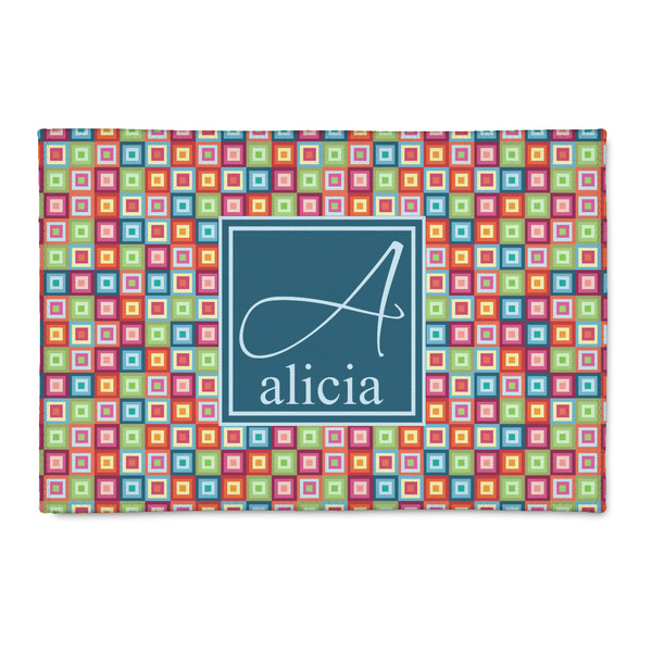 Custom Retro Squares 2' x 3' Indoor Area Rug (Personalized)