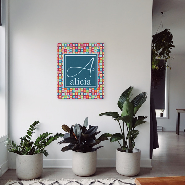 Retro Squares 20x24 - Canvas Print - In Context