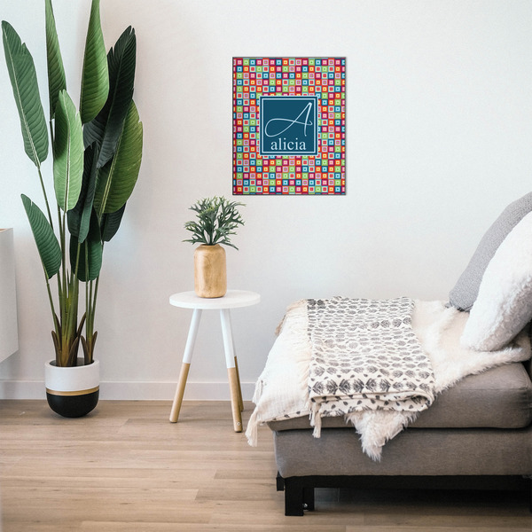 Retro Squares 20x24 Wood Print - In Context