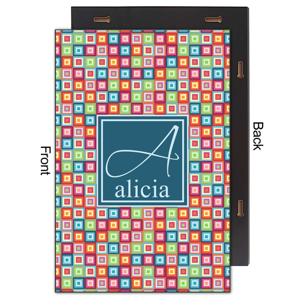 Retro Squares 20x30 Wood Print - Front & Back View
