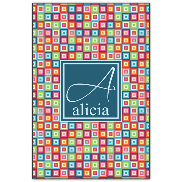 Custom Retro Squares Wood Print - 20x30 (Personalized)