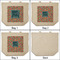 Retro Squares 3 Reusable Cotton Grocery Bags - Front & Back View