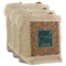 Retro Squares 3 Reusable Cotton Grocery Bags - Front View