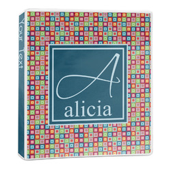 Retro Squares 3-Ring Binder - 1 inch (Personalized)