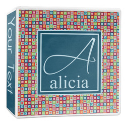 Retro Squares 3-Ring Binder - 2 inch (Personalized)