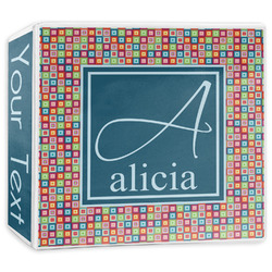 Retro Squares 3-Ring Binder - 3 inch (Personalized)