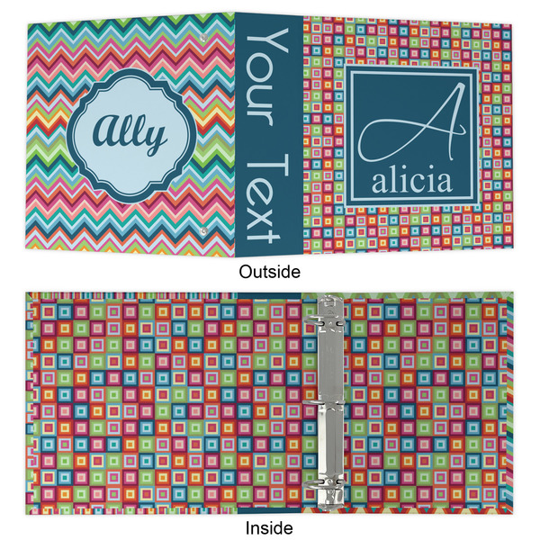 Retro Squares 3 Ring Binders - Full Wrap - 2" - APPROVAL