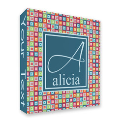 Retro Squares 3 Ring Binder - Full Wrap (Personalized)