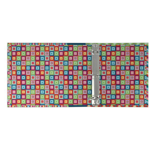 Retro Squares 3 Ring Binders - Full Wrap - 2" - OPEN INSIDE
