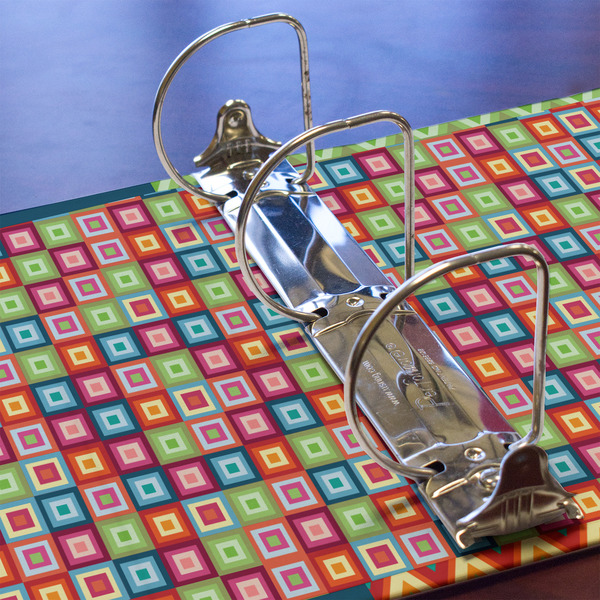 Retro Squares 3 Ring Binders - Full Wrap - 3" - DETAIL