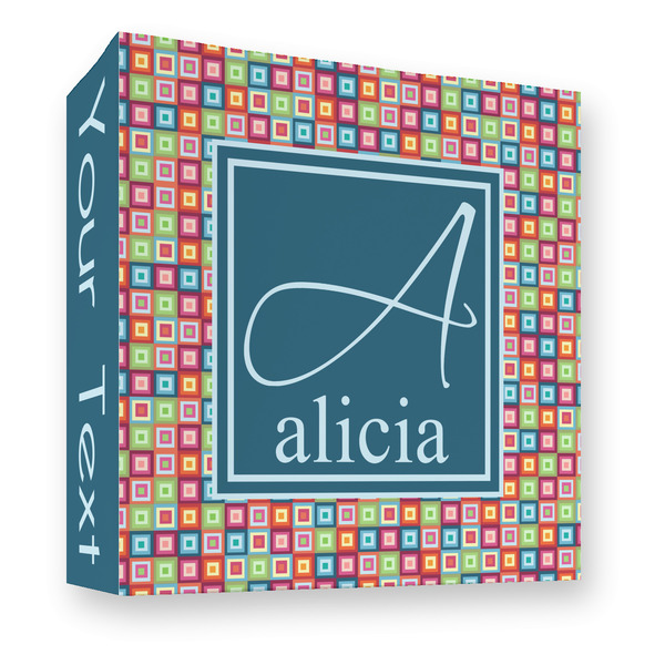 Retro Squares 3 Ring Binders - Full Wrap - 3" - FRONT