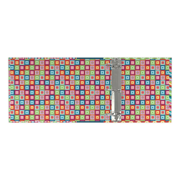 Retro Squares 3 Ring Binders - Full Wrap - 3" - OPEN INSIDE