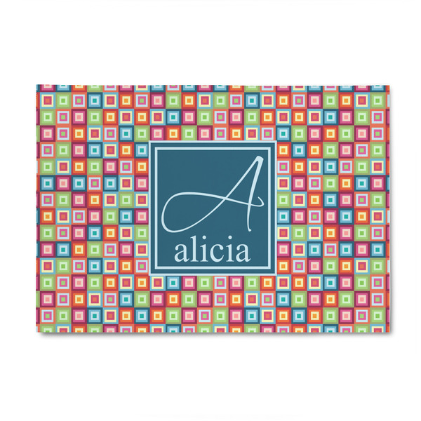 Custom Retro Squares 4' x 6' Patio Rug (Personalized)