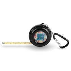 Retro Squares Pocket Tape Measure - 6 Ft w/ Carabiner Clip (Personalized)