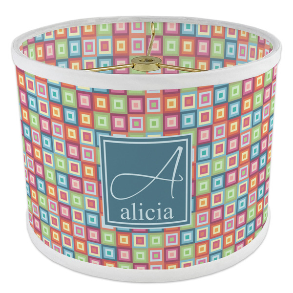 Retro Squares 8" Drum Lampshade - ANGLE Poly-Film