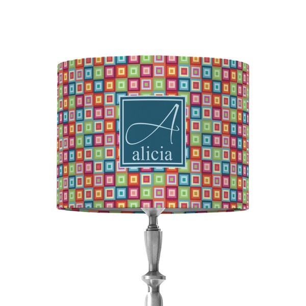 Custom Retro Squares 8" Drum Lamp Shade - Fabric (Personalized)