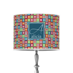 Retro Squares 8" Drum Lamp Shade - Poly-film (Personalized)