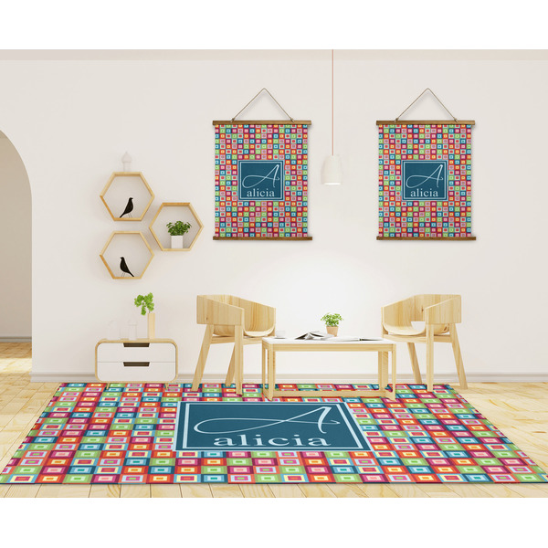 Retro Squares 8'x10' Indoor Area Rugs - IN CONTEXT