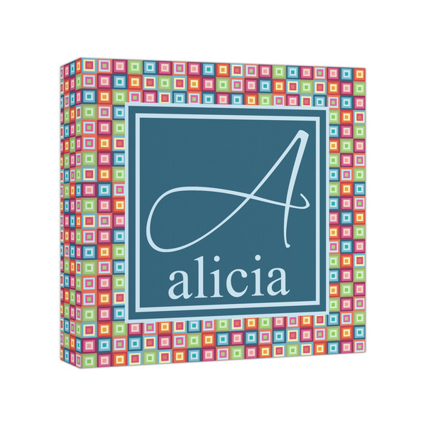 Custom Retro Squares Canvas Print - 8x8 (Personalized)