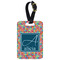 Retro Squares Metal Luggage Tag w/ Name and Initial