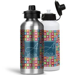 Retro Squares Water Bottles - 20 oz - Aluminum (Personalized)