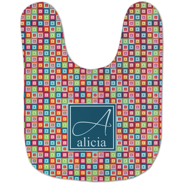 Retro Squares Baby Bib - AFT flat