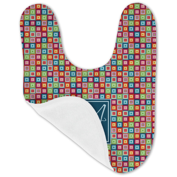 Retro Squares Baby Bib - AFT folded