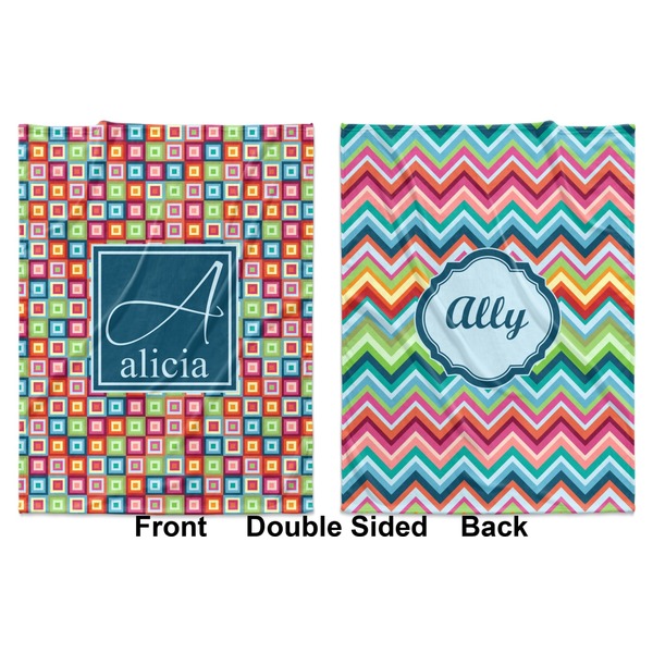 Retro Squares Baby Blanket (Double Sided - Printed Front and Back)