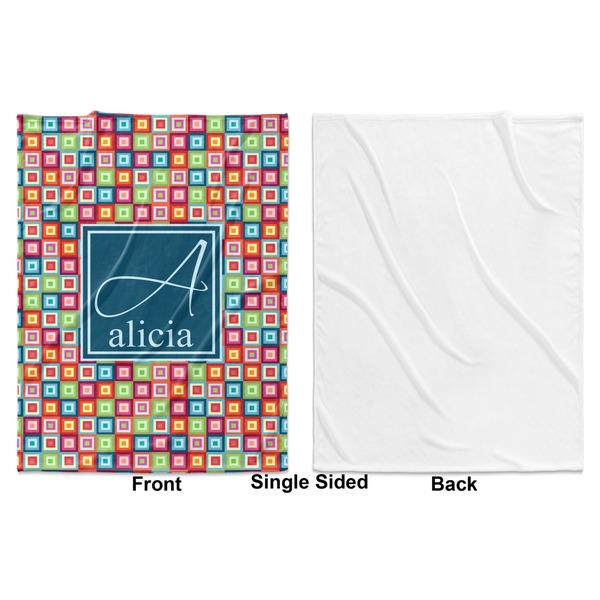 Retro Squares Baby Blanket (Single Side - Printed Front, White Back)
