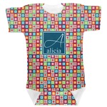 Retro Squares Baby Bodysuit 3-6 (Personalized)