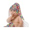 Retro Squares Baby Hooded Towel on Child