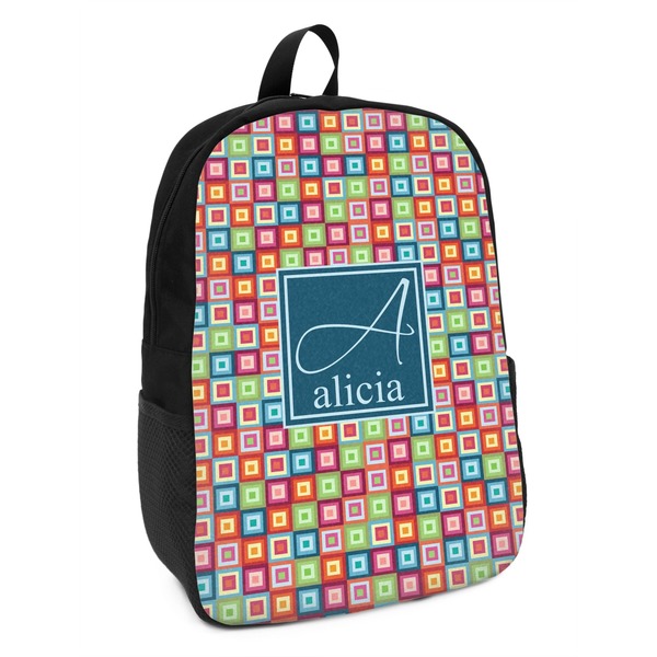 Custom Retro Squares Kids Backpack (Personalized)