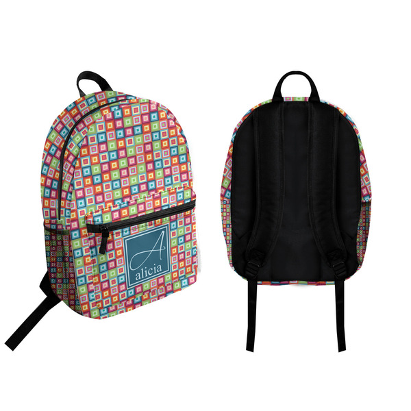 Retro Squares Backpack front and back - Apvl