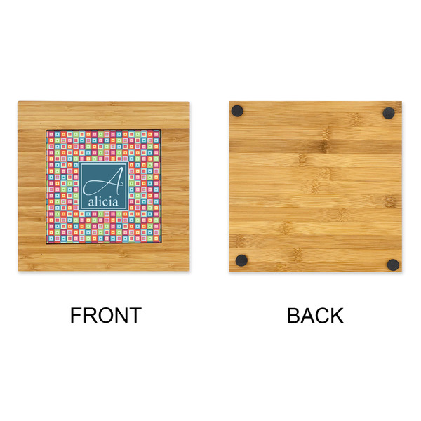 Retro Squares Bamboo Trivet with 6" Tile - APPROVAL