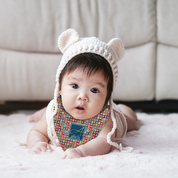 Retro Squares Bandana Bib - (Lifestyle 2 girl)