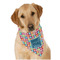 Retro Squares Dog Bandana Scarf w/ Name and Initial