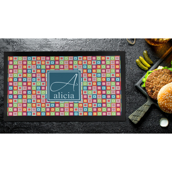 Retro Squares Bar Mat - Small - LIFESTYLE