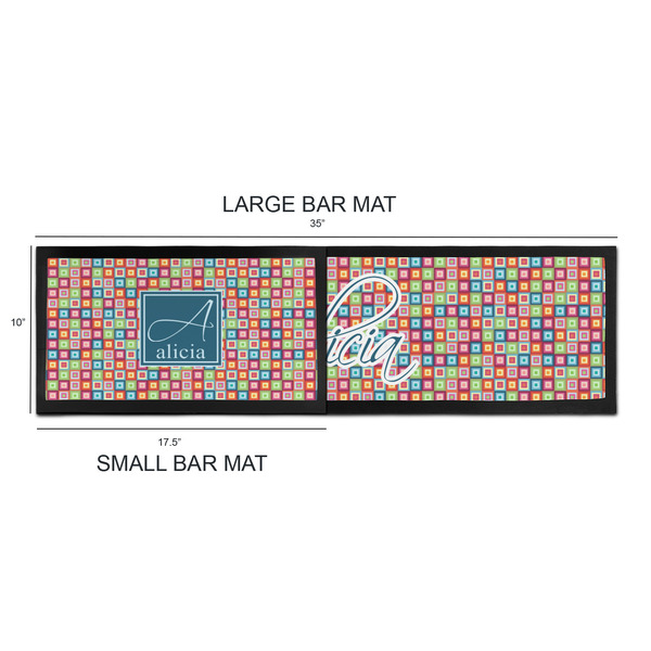 Retro Squares Bar Mats - Sizing Chart