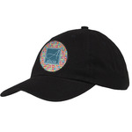 Retro Squares Baseball Cap - Black (Personalized)