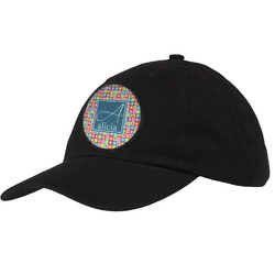 Retro Squares Baseball Cap - Black (Personalized)