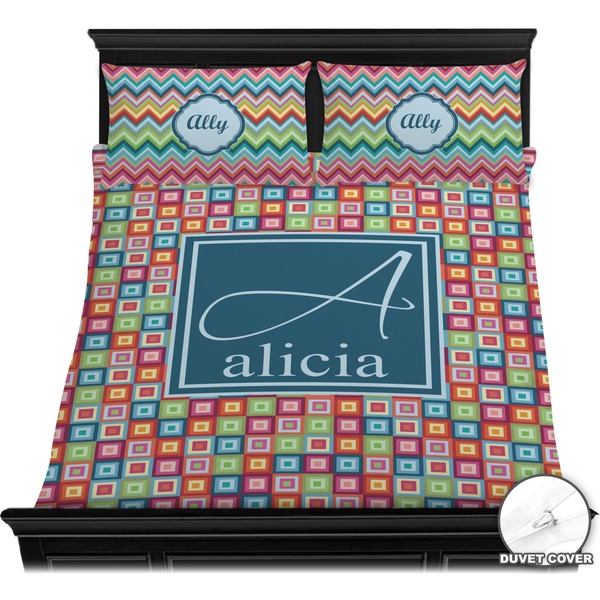 Retro Squares Bedding Set (Queen) - Duvet