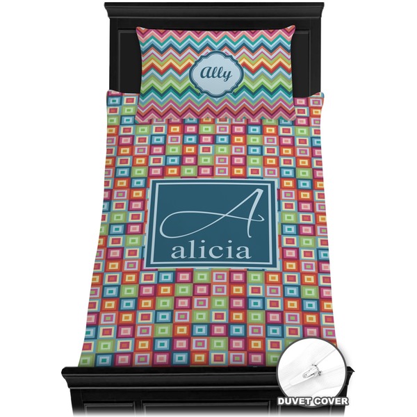 Retro Squares Bedding Set (Twin) - Duvet