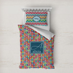 Retro Squares Duvet Cover Set - Twin XL (Personalized)