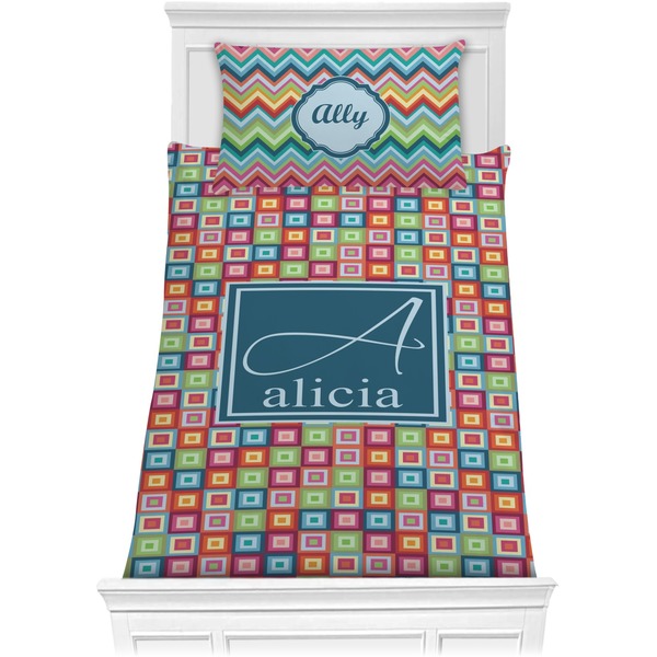 Retro Squares Bedding Set (Twin)