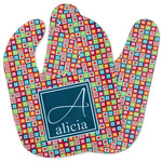 Retro Squares Baby Bib w/ Name and Initial